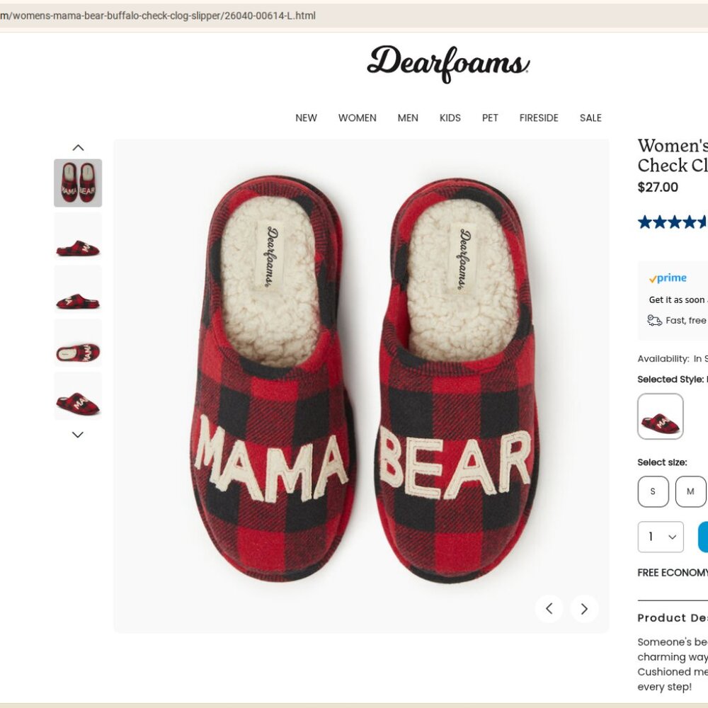 mama bear dear foams slippers
